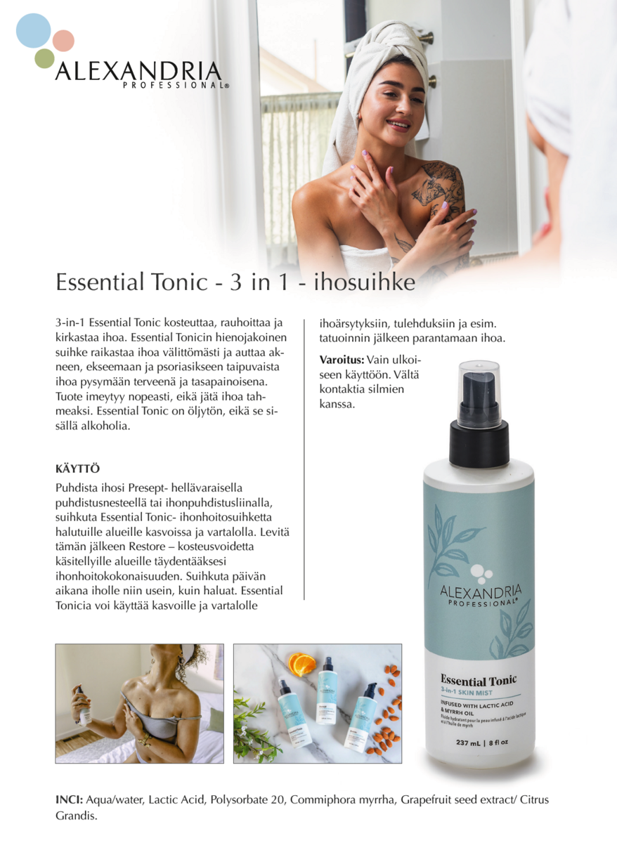 Alexandria Essential Tonic™ 237 ml - Antiseptinen suihke