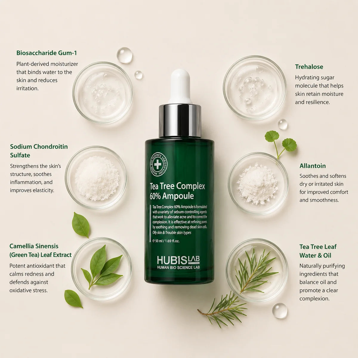 HUBISLAB A.C Clearing Tea Tree Complex 60% Ampoule 50 ml