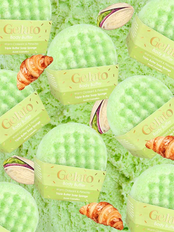 Body Buffer Gelato Warm Croissant & Pistachio - Pesupuffi