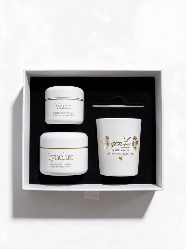 Gernétic International Ylellinen Hoitosetti: Synchro 50 ml + Vasco 30 ml + Tuoksukynttilä Fleur de Coton 80 g