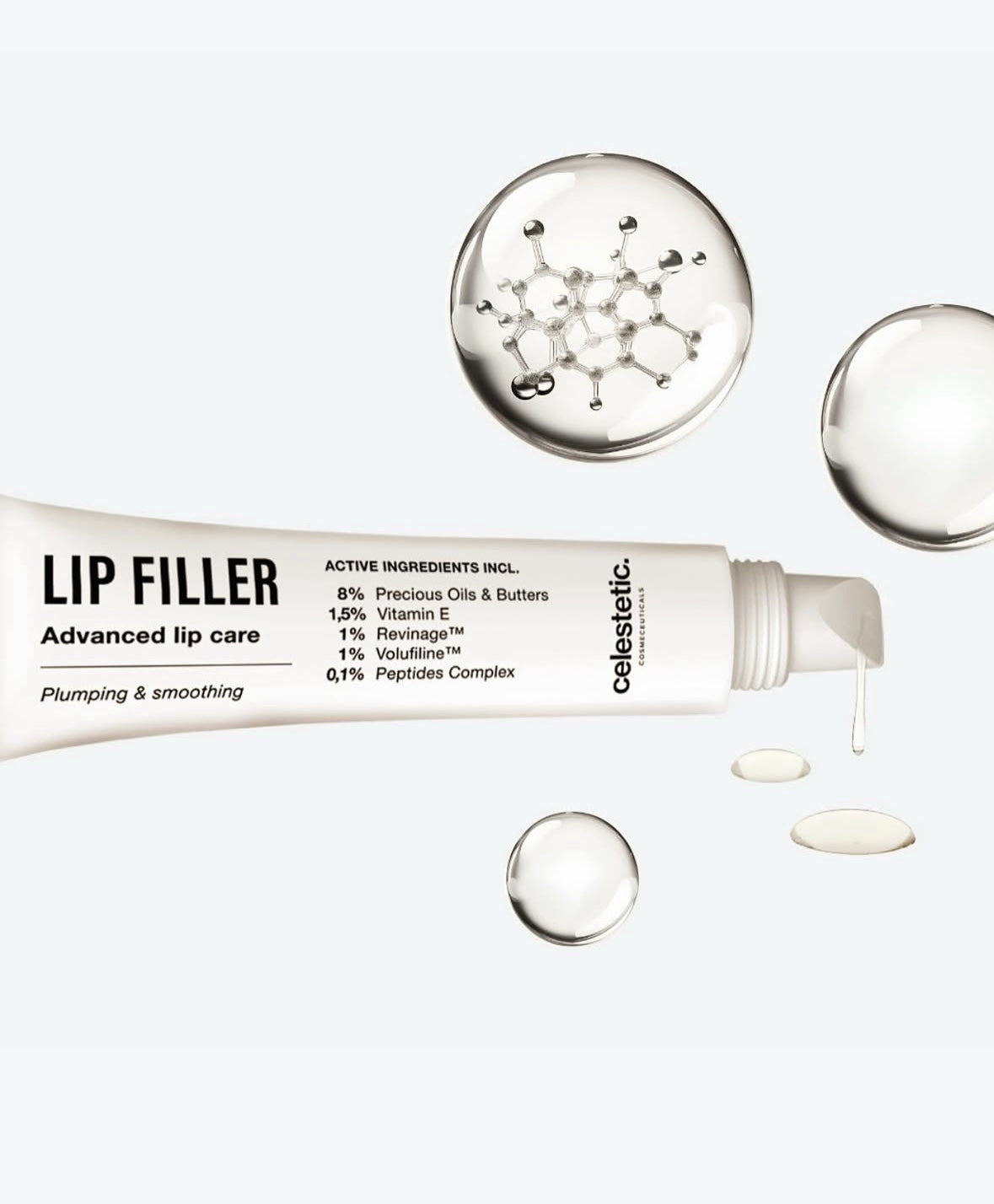 CELESTETIC Lip Filler 15 ml – Täyteläistävä ja uudistava peptidihuulivoide