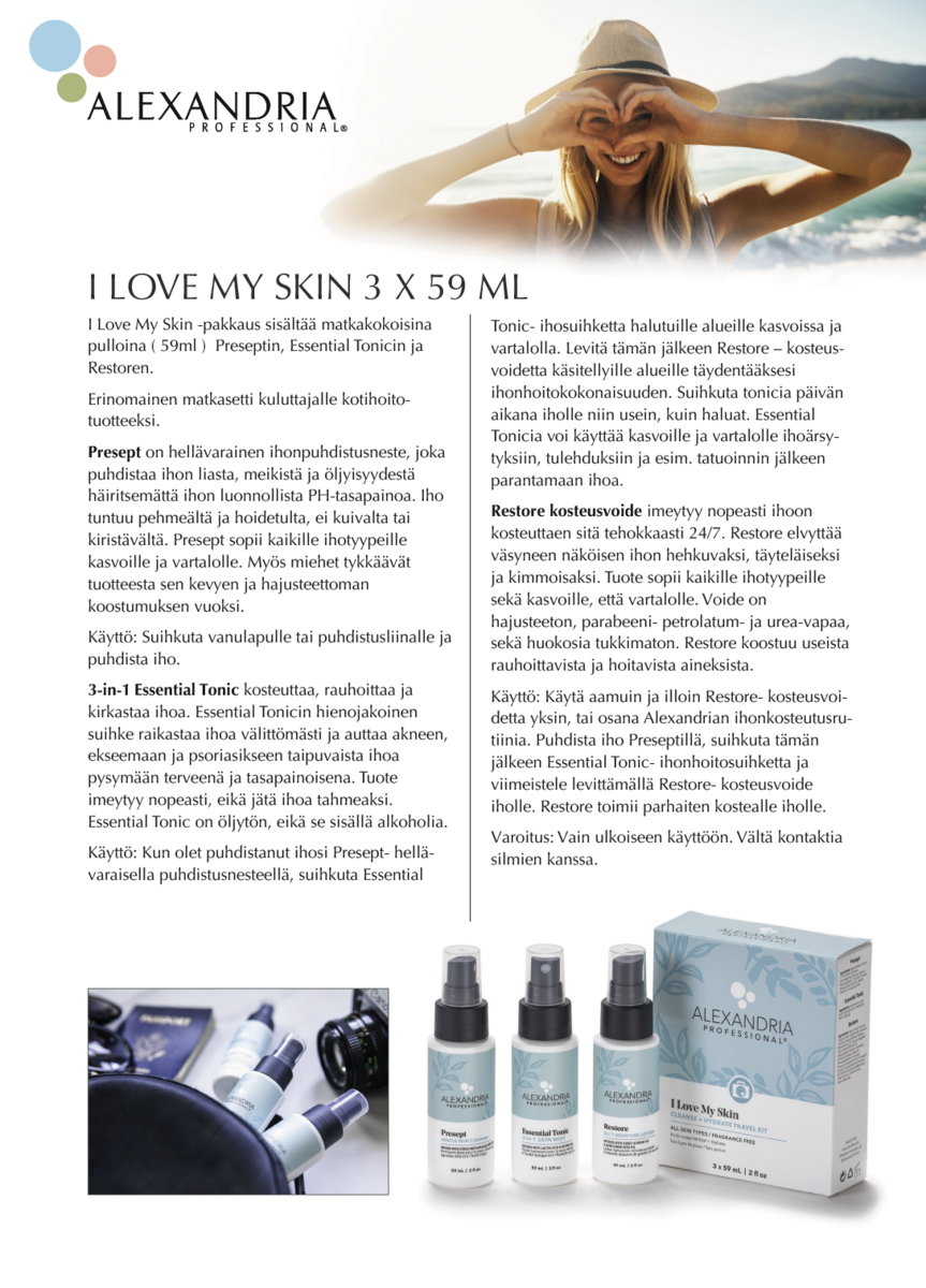 Alexandria I Love My Skin -Pakkaus